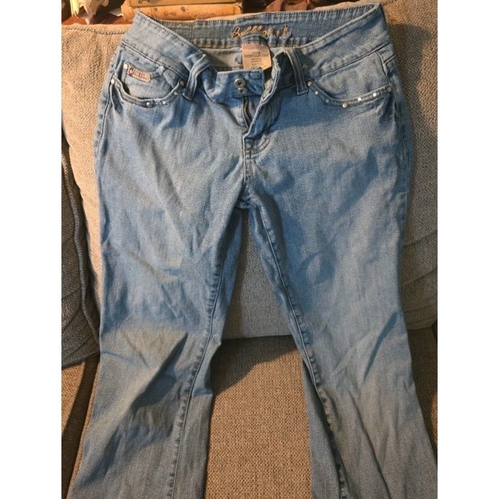 Y2K 2000's Bubblegum Bootcut Jeans‎ Embellished Pockets Bling Sexy Size 9/10
